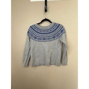 Talbots Women's Gray Sweater Size MP long sleeve‎ round neck polyester rayon